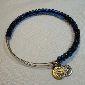 Alex and Ani Midnight Blue Beaded Bracelet with Silver Charms